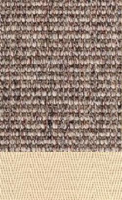 Sisal Salvador samt 087 tæppe med kantbånd i natur farve 000